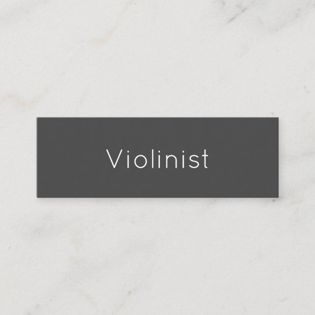 Musical Violinist Performer Simple Gray  Mini Business Card (Front)