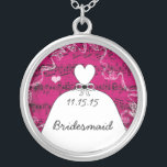 Musical Wedding Gown Bridesmaid Necklace<br><div class="desc">Wedding Keepsake Wedding Party Necklaces - to change background color - click customize - click edit - choose last tool in drop down menu and choose from one of the colors shown or enter your rgb hex code for your custom wedding color- to change font color select the text you...</div>