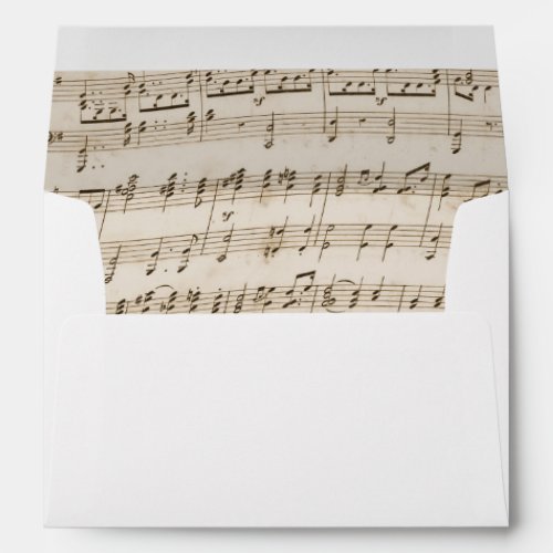 Musical Wedding Vintage Music Notes Elegant Envelope