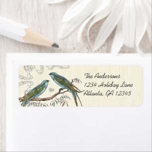 Musical Wood Texture Vintage Birds Labels