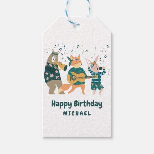 Musical Woodland Animals Gift Tags