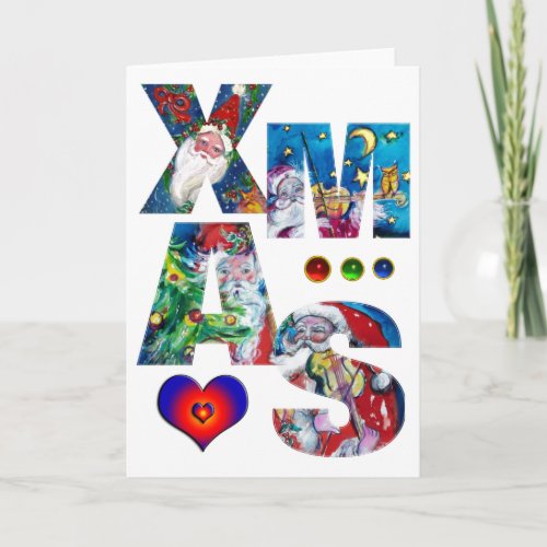 MUSICAL XMAS PARTYSANTA  WITH VIOLIN HOLIDAY CARD