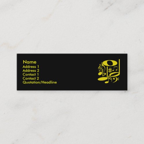 Musical Yellow Profile Card Business Card Templates