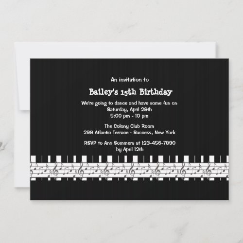 Musically Inclined Birthday Party Invitation