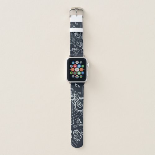 Musically Inspired Black and White Design Apple Watch Band