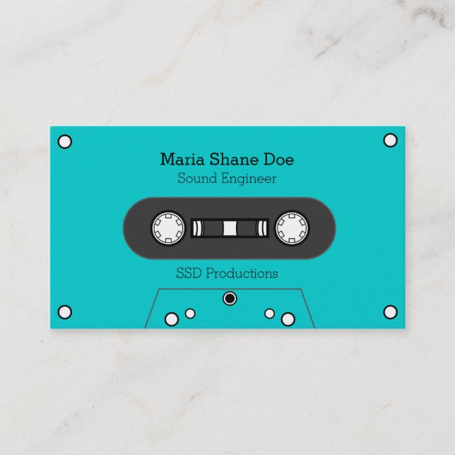 Musician 80's Tape Mix Business Card (Front)