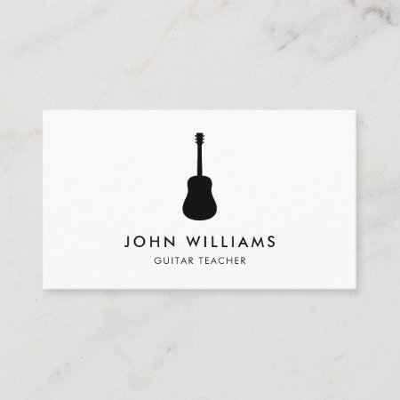 Musician Acoustic Guitar Minimalist Modern Business Card