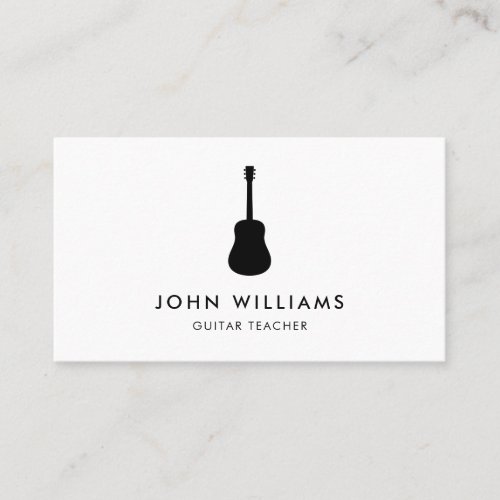 Musician Acoustic Guitar Minimalist Modern Business Card