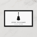 Musician Acoustic Guitar Minimalist Modern Business Card at Zazzle