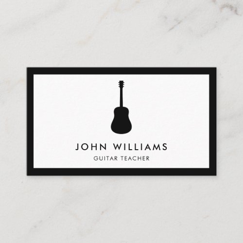 Musician Acoustic Guitar Minimalist Modern Business Card