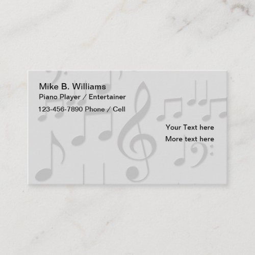 Musician And Entertainer Business Card