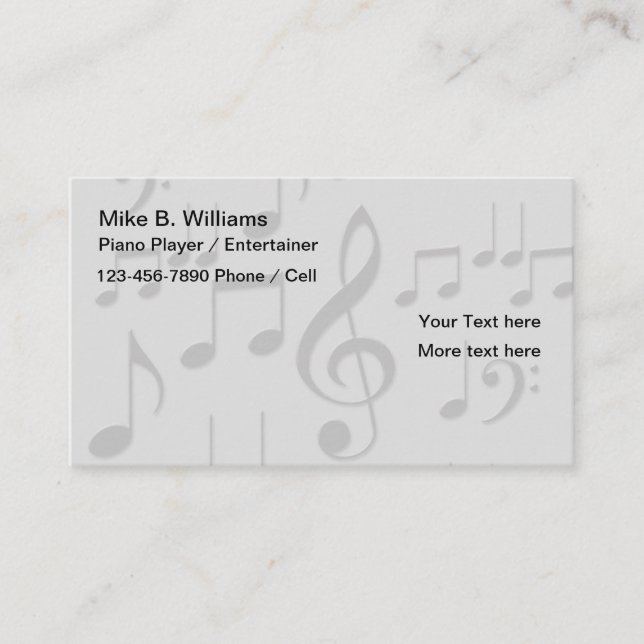 Musician And Entertainer Business Card (Front)