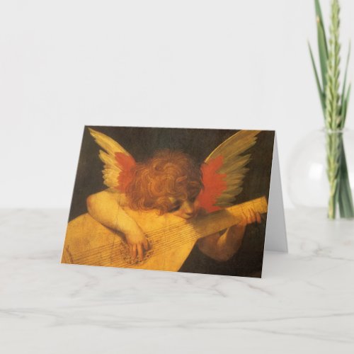 Musician Angel Playing Lute by Rosso Fiorentino Card