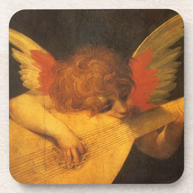 Musician Angel Playing Lute by Rosso Fiorentino Coaster (Front)