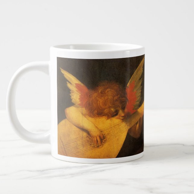 Musician Angel Playing Lute by Rosso Fiorentino Giant Coffee Mug (Left)