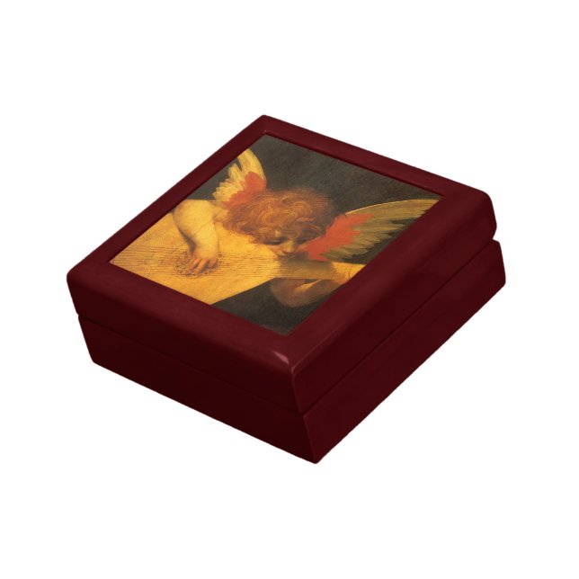 Musician Angel Playing Lute by Rosso Fiorentino Jewelry Box (Side)