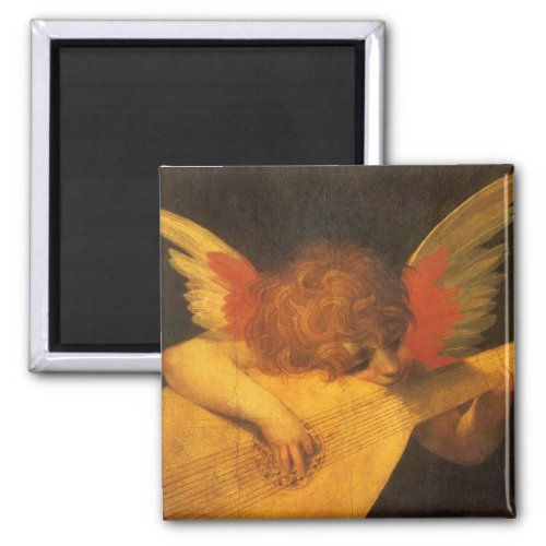 Musician Angel Playing Lute by Rosso Fiorentino Square Magnet