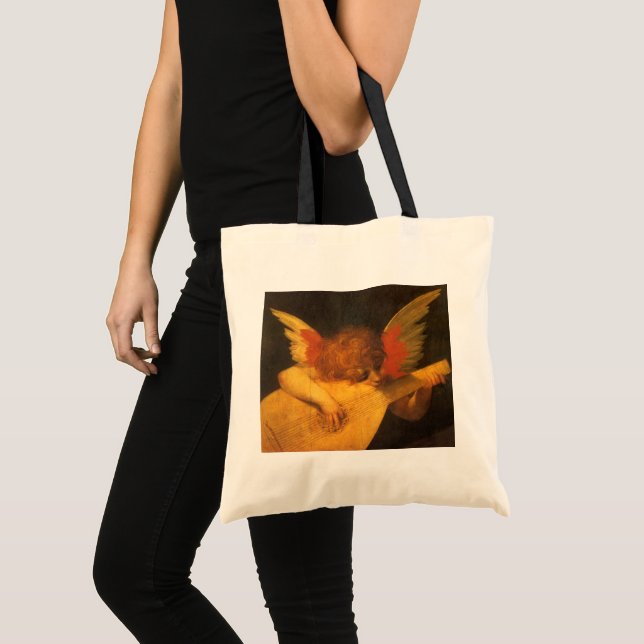 Musician Angel Playing Lute by Rosso Fiorentino Tote Bag (Front (Product))