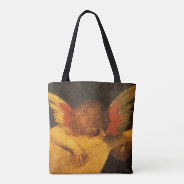 Musician Angel Playing Lute by Rosso Fiorentino Tote Bag (Back)