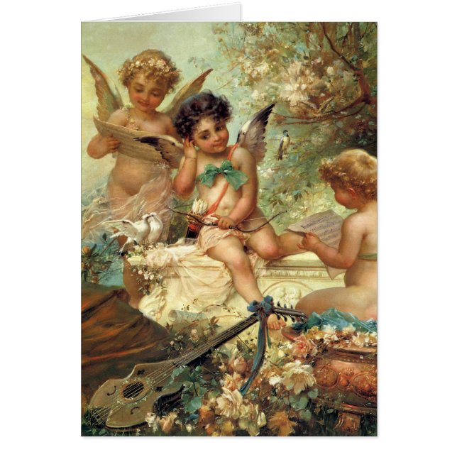 Musician Angels by Hans Zatzka, Victorian Fine Art (Front)