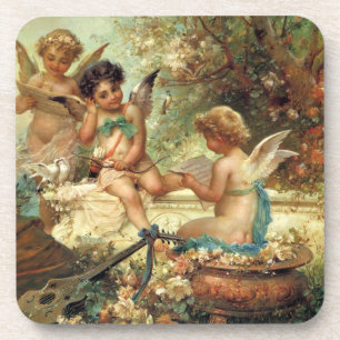 Musician Angels by Hans Zatzka, Victorian Fine Art Coaster