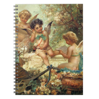 Musician Angels by Hans Zatzka, Victorian Fine Art Notebook