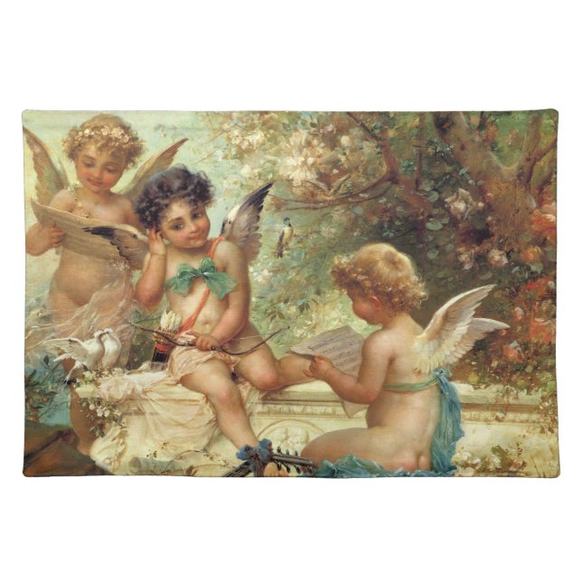 Musician Angels by Hans Zatzka, Victorian Fine Art Placemat (Front)