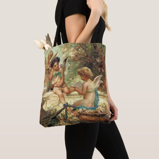 Musician Angels by Hans Zatzka, Victorian Fine Art Tote Bag (Close Up)