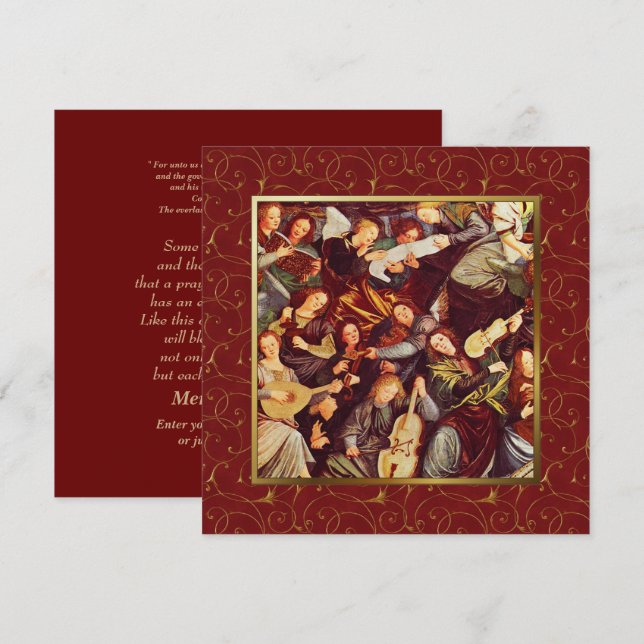 Musician Angels. Fine Art Flat Christmas Cards (Front/Back)