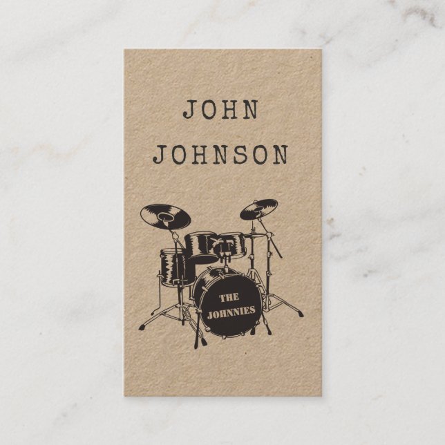 Musician Artist Drummer Percussion Band Publicity Calling Card (Front)