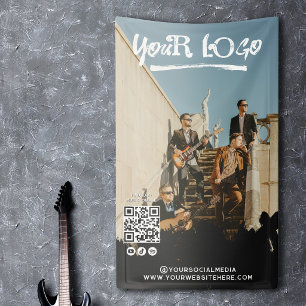 Musician Band Artist Your Logo & Qr Code Banner