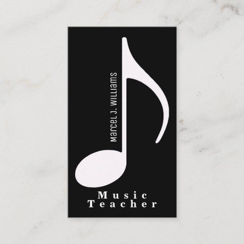 musician black business card with musical note