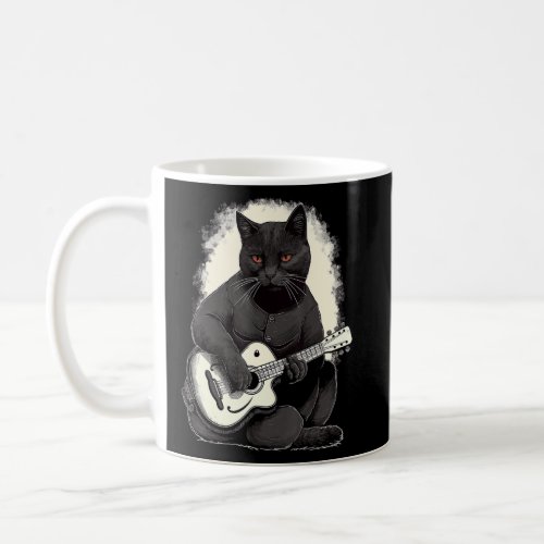 Musician Black Cat Guitarist Bombay Cats With Guit Coffee Mug