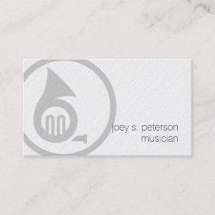 Musician Bold French Horn Icon Music Business Card
