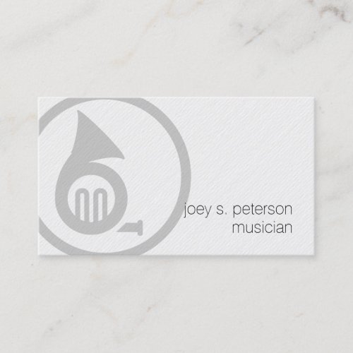 Musician Bold French Horn Icon Music Business Card