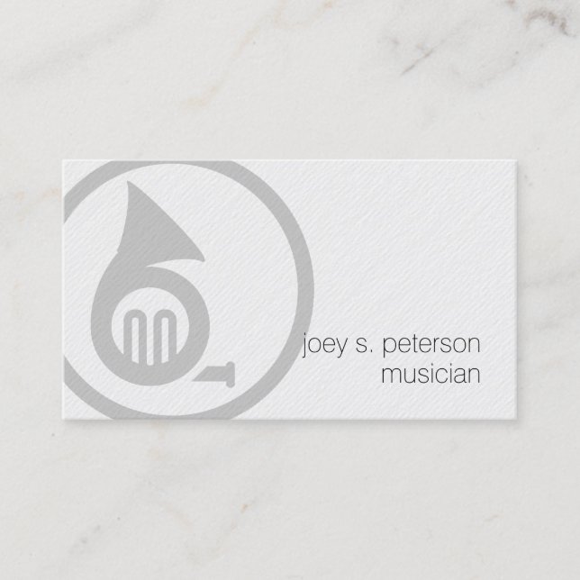 Musician Bold French Horn Icon Music Business Card (Front)