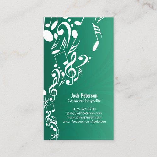 Musician Business Card Music Notes Upflow