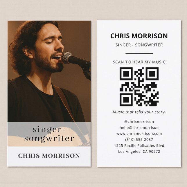 Musician Business Card with QR Code (Creator Uploaded)