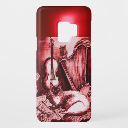 MUSICIAN CAT OWLMUSICAL INSTRUMENTS IN RED RUBY Case_Mate SAMSUNG GALAXY S9 CASE