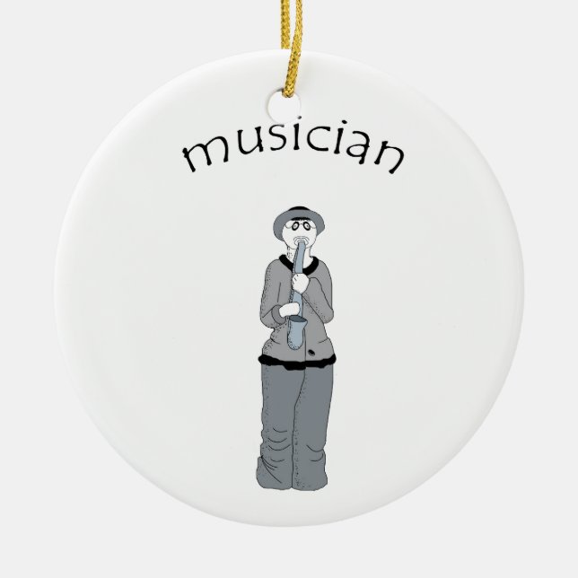 musician ceramic ornament (Front)