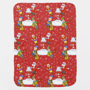 Musician Christmas Elves Baby Blanket