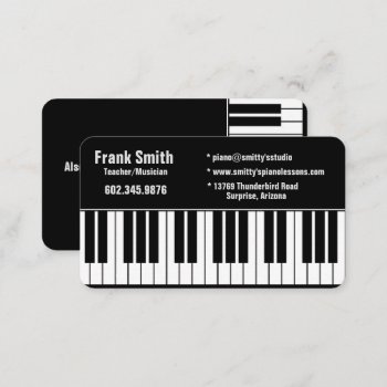 Musician Composer Arranger Teacher Keyboard Business Card by ArtzDizigns at Zazzle