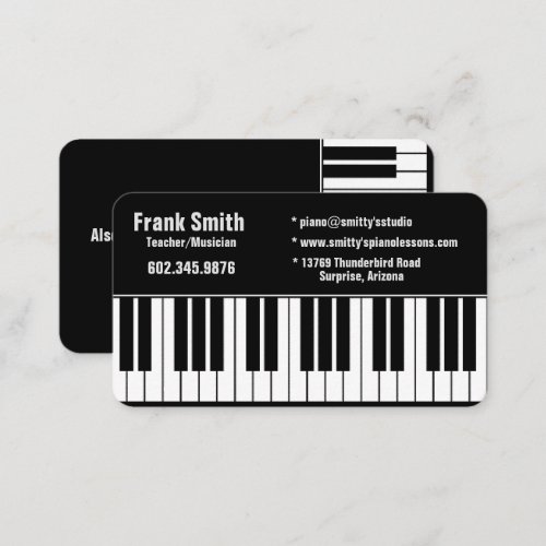 Musician Composer Arranger Teacher Keyboard Business Card
