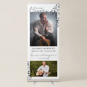 Musician Composer Music Notes In Loving Memory  Retractable Banner