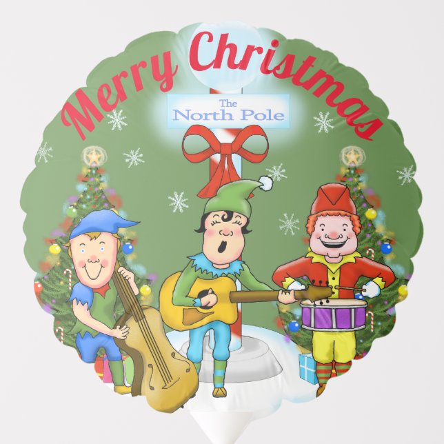 Musician Elves Christmas Balloon (Front)