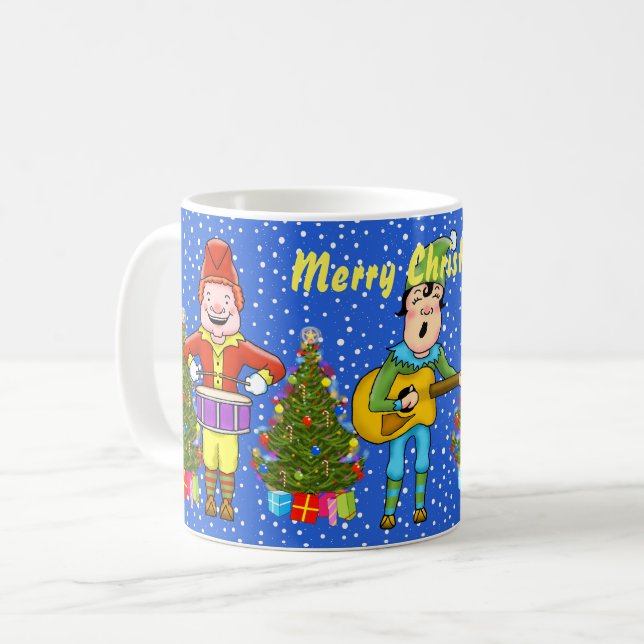 Musician Elves Christmas Mug (Front Left)