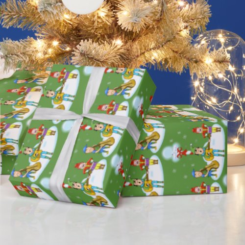 Musician Elves Christmas Wrapping Paper