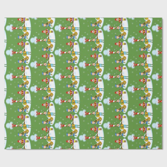Musician Elves Christmas Wrapping Paper (Flat)