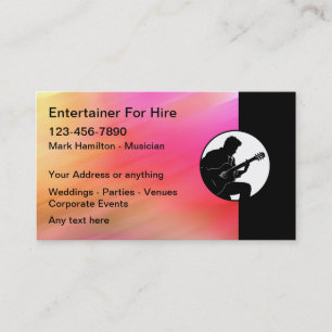 Musician Entertainer For Hire Business Card