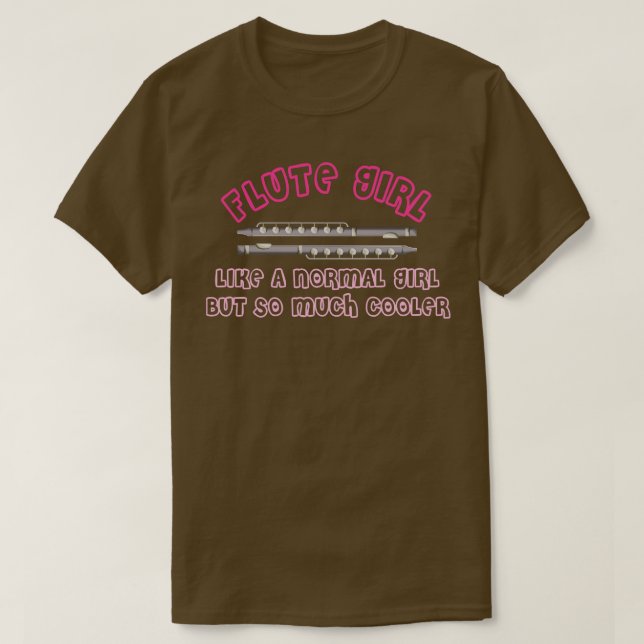 Musician Flute Girl Flutist T-Shirt (Design Front)